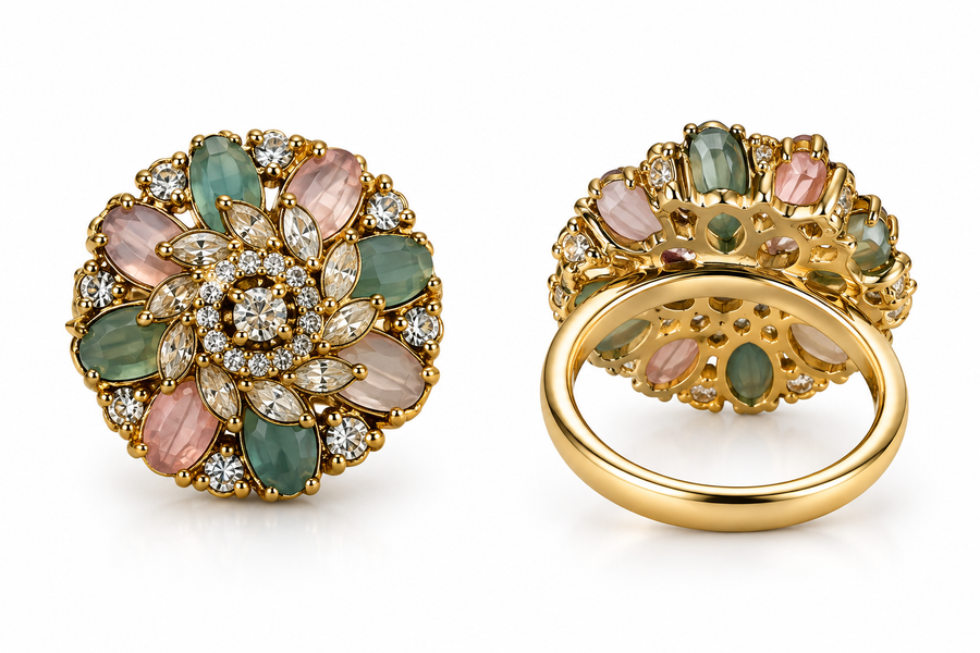Enchanted Garden Multicolor Statement Ring