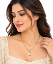 Elegant Double-Layer Heart Pendant Necklace