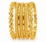 Golden Leaf Elegance Bangle Set