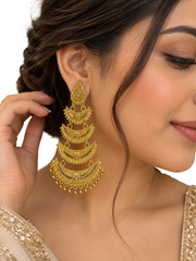 Royal Layered Gold Chandbali Earrings