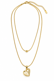 Elegant Double-Layer Heart Pendant Necklace