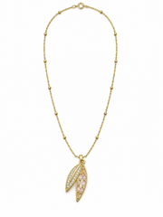 Blush Leaf Crystal Pendant Necklace