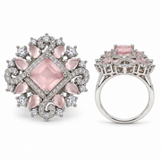 Blush Pink Royal Floral Statement Ring