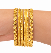 Golden Leaf Elegance Bangle Set