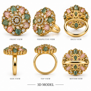 Enchanted Garden Multicolor Statement Ring