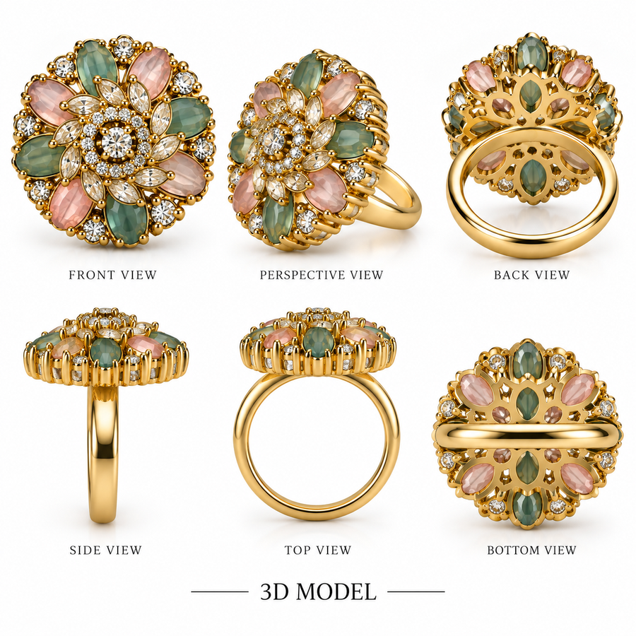 Enchanted Garden Multicolor Statement Ring