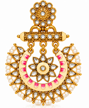 Royal Gulabi Kundan Chandbali Earrings