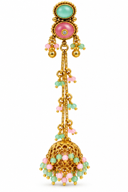Pastel Pearl Cascade Long Jhumka Earrings