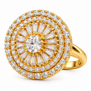 Golden Radiance Halo Statement Ring