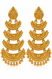 Royal Layered Gold Chandbali Earrings