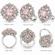 Blush Pink Royal Floral Statement Ring
