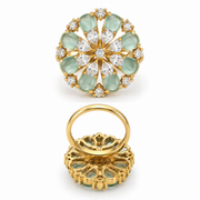 Mint Green Floral Statement Ring