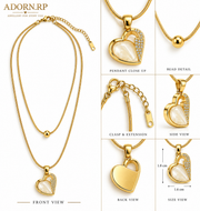 Elegant Double-Layer Heart Pendant Necklace
