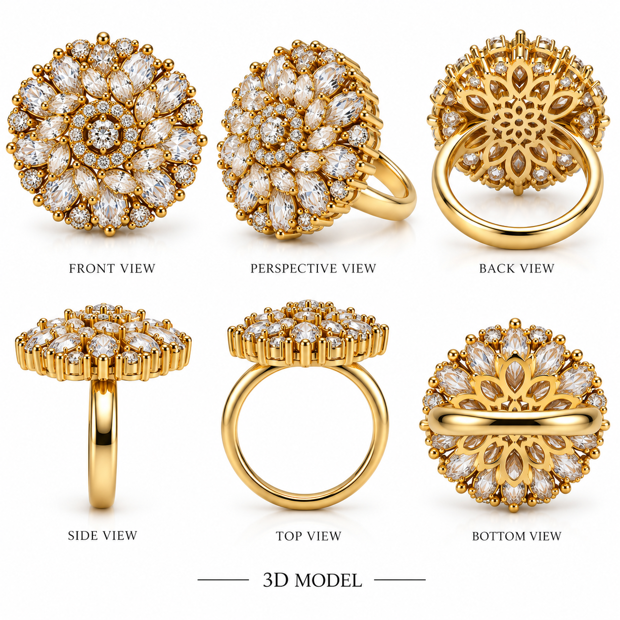 Eternal Bloom Crystal Statement Ring